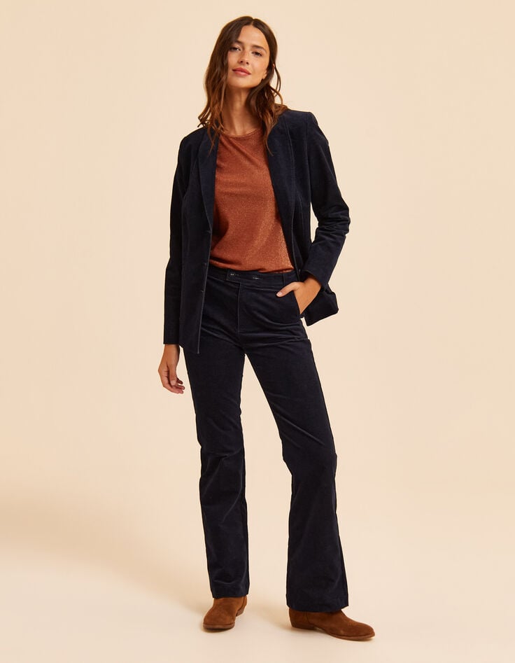Pantalon marine velours effet denim I.Code-1 Pantalon marine velours effet denim I.Code-1