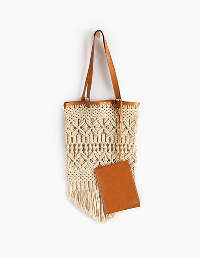 I.Code woven style sand tote bag - I.CODE