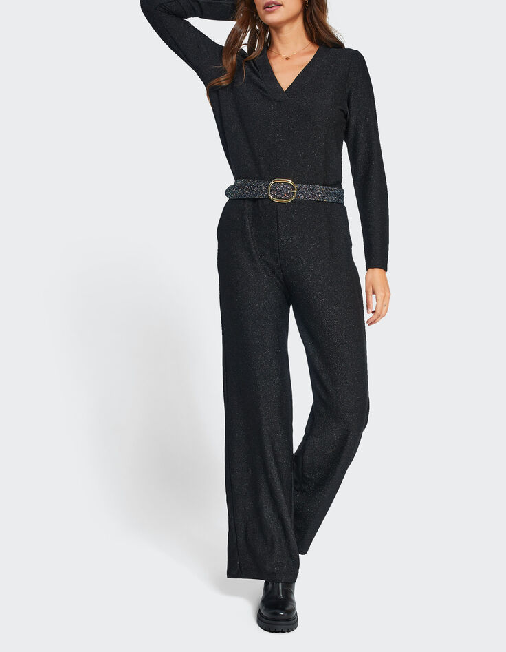 Combinaison noire maille brillante I.Code-5