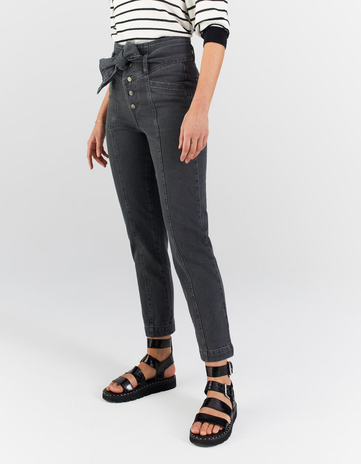 Grijze slouchy jeans inzetten en ceintuur I.Code-8