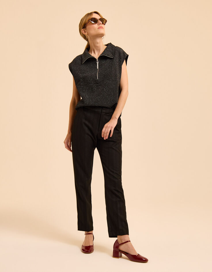 Zwarte geklede broek strepenmotief Laurence I.Code-1 Zwarte geklede broek strepenmotief Laurence I.Code-1