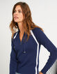 Pull navy bleu tricot à bandes lurex I.Code-5