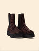 Chelsea-Stiefel braun Leder Samt Zebra-Muster I.Code-5