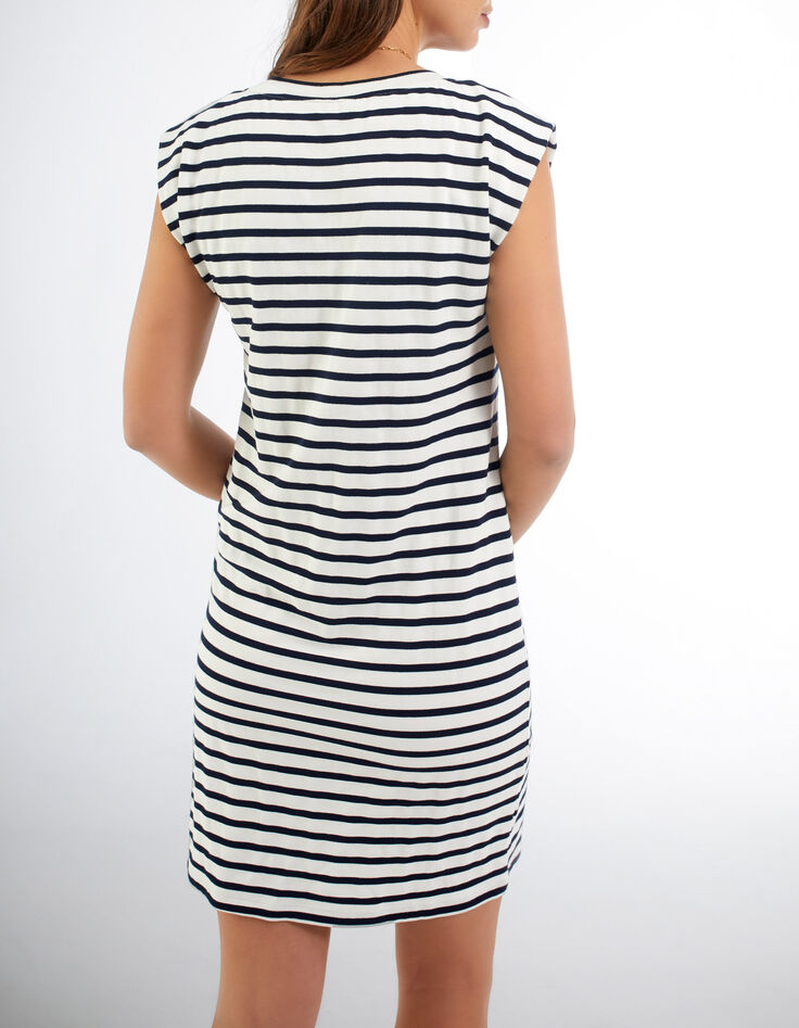 Robe marinière blanc cassé rayée marine I.Code-3
