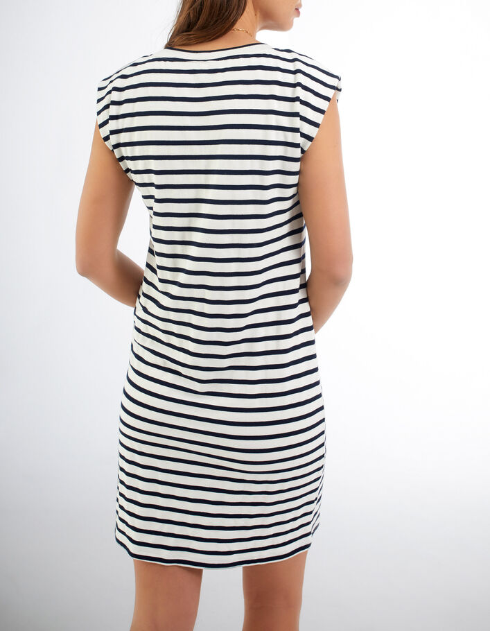 I.Code off-white sailor stripe dress with navy stripes - I.CODE