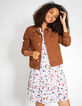 Veste en jean cognac à boutons paillettes I.Code -5