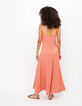 I.Code watermelon pink waffle midi dress-3