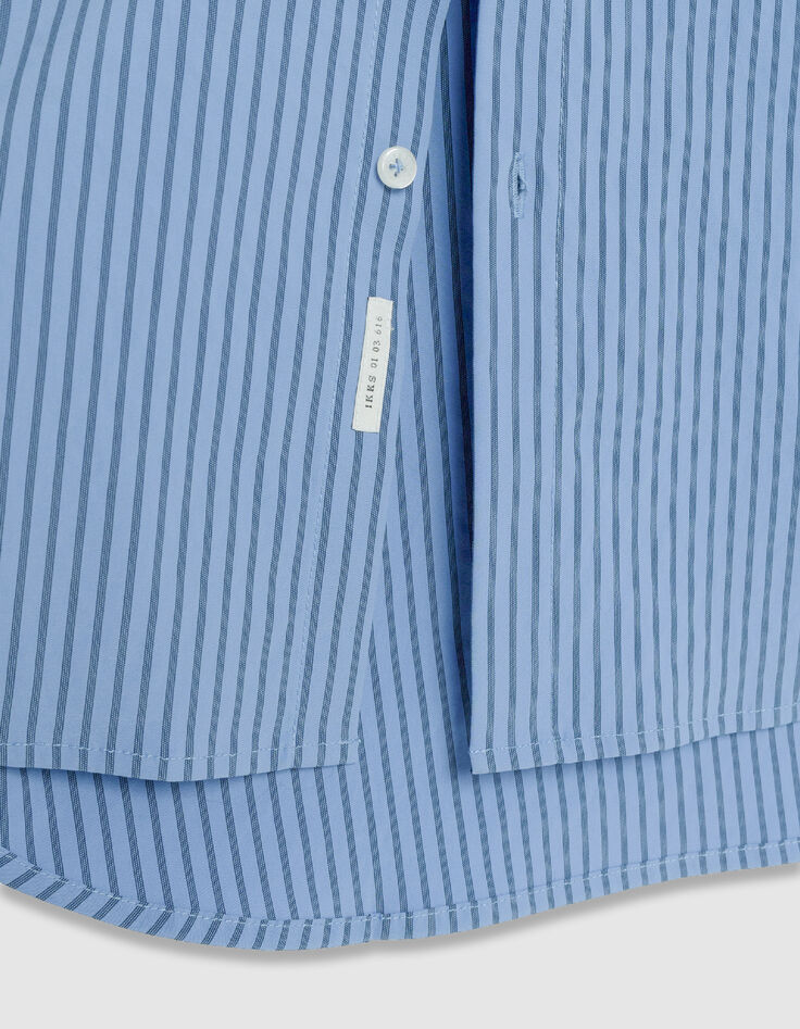 Herren EASY CARE slim blau gestreiftes Hemd-9