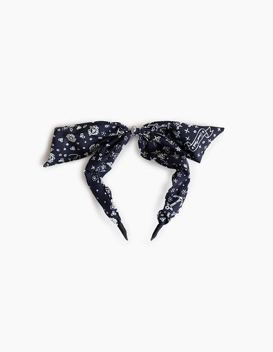 I.Code navy scarf print headband - I.CODE