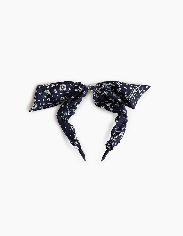 I.Code navy scarf print headband - I.CODE