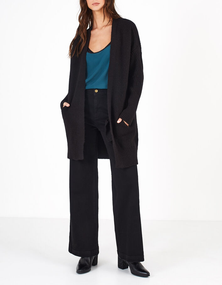 EMERY ROSE Cardigan Imprimé Floral à Col Ouvert Pour Femme Grande Taille, Avec Manches 3/4