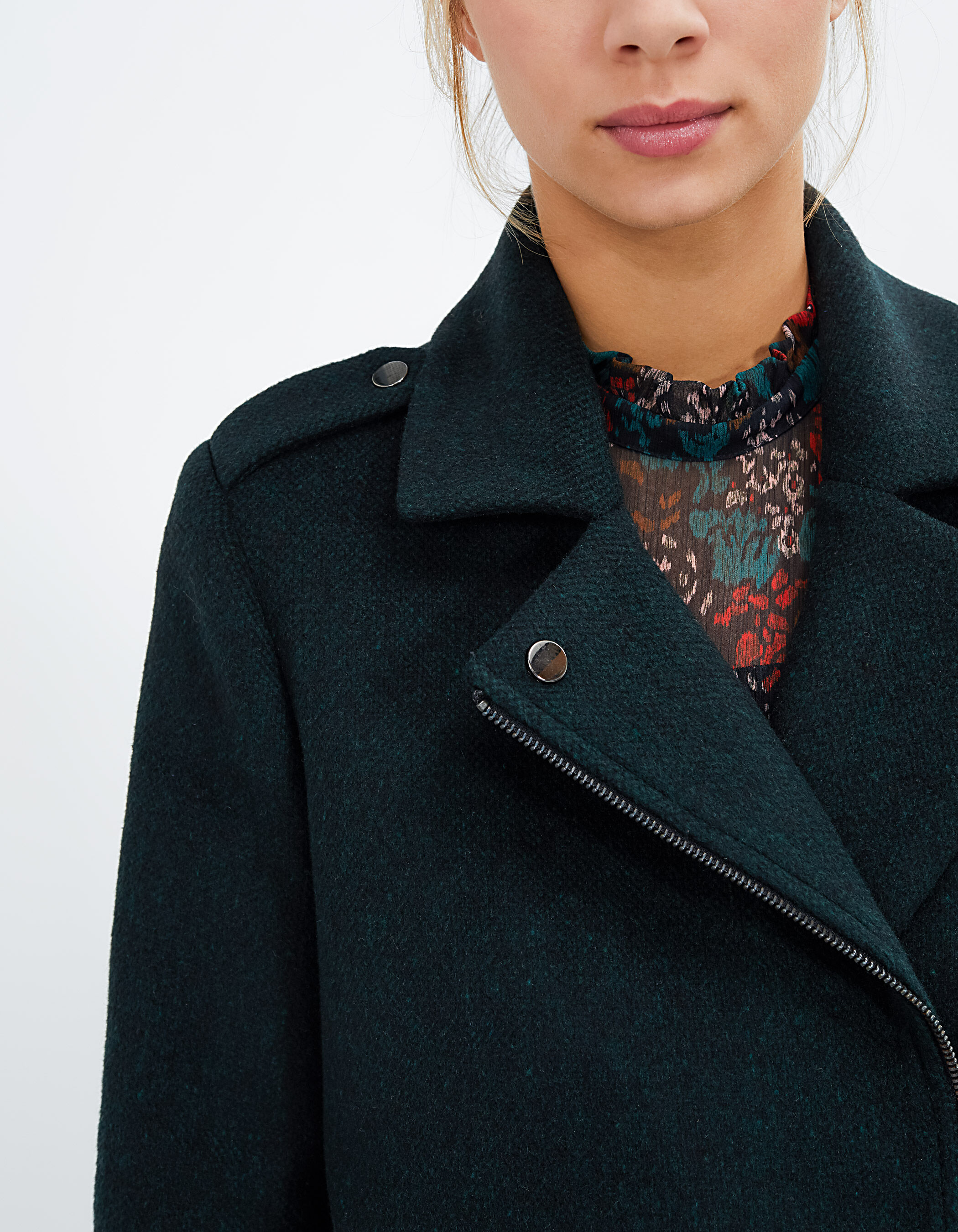 Manteau vert pinegreen esprit motard I.Code