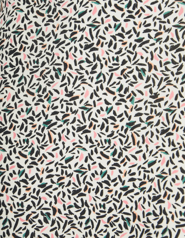 I.Code off-white leaf print dress-4