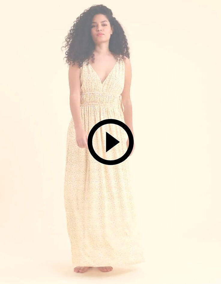 Robe longue imprim&eacute; fleuri I.Code-10