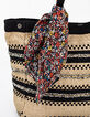 Sac cabas naturel en textile tressé brodé I.Code-4