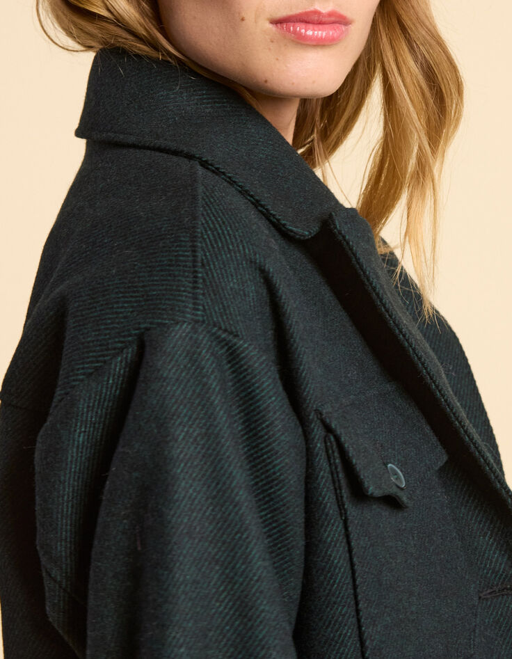 I.Code midnight green overcoat-5