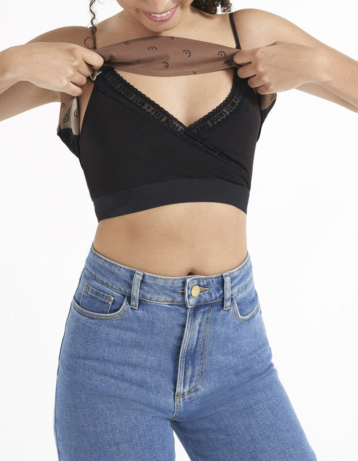 I.Code camel printed Free Boobs top with integrated bra-5