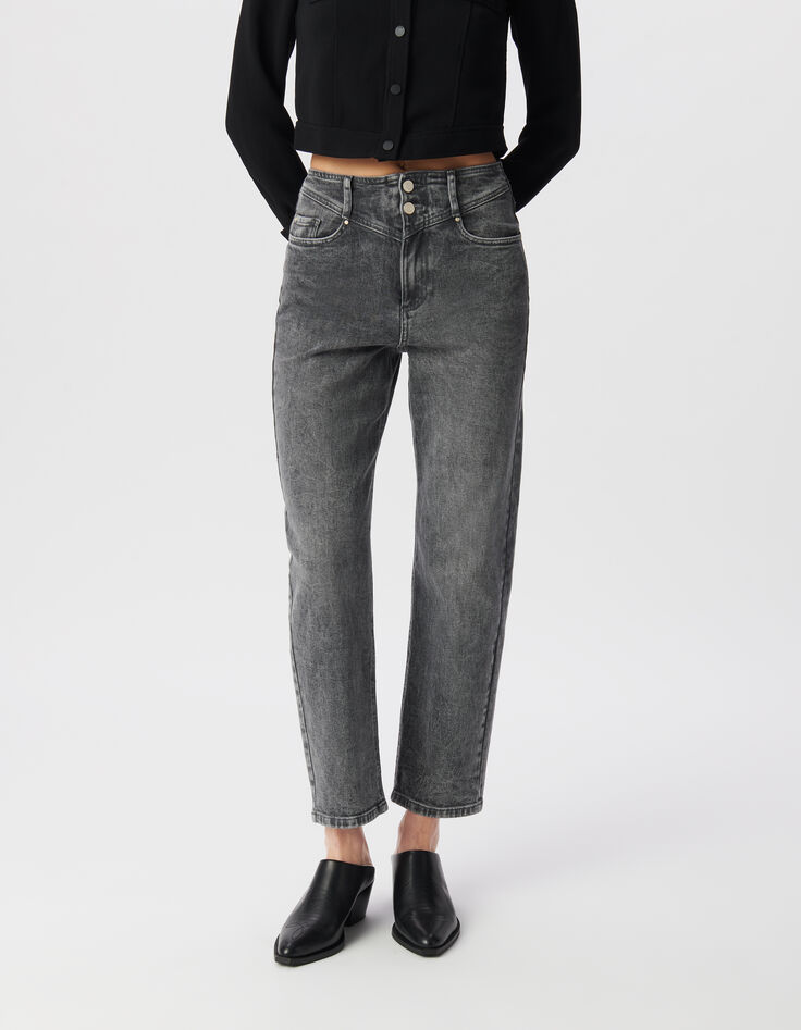 Graue Slouchy-Damenjeans in Crop-L&auml;nge aus BCI-Baumwolle-2