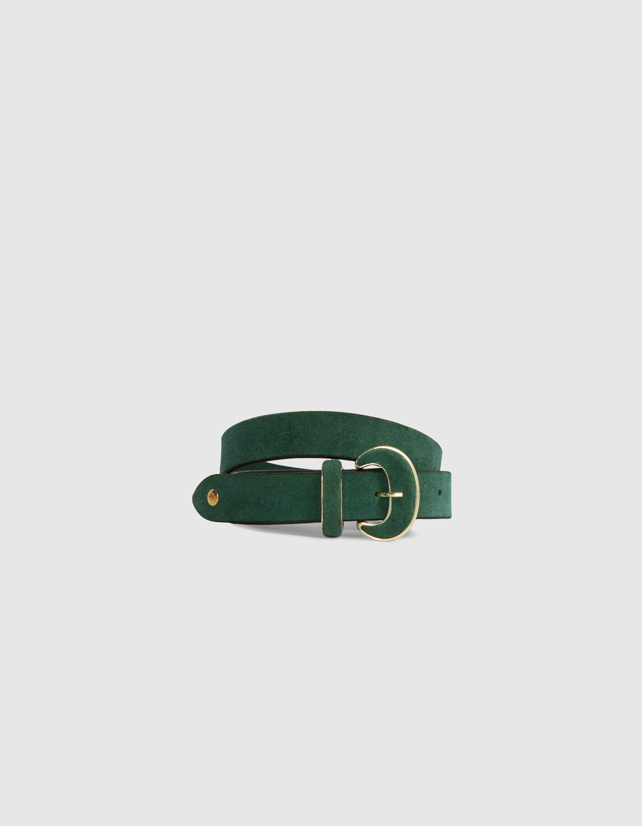 I.Code meadow green suede belt