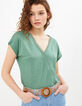 Tee-shirt amande en lin esprit cache-cœur I.Code-2