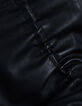 Veste oversize noire cuir coulisse taille Femme-9