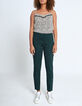 I.Code imperial green textured knit treggings-1