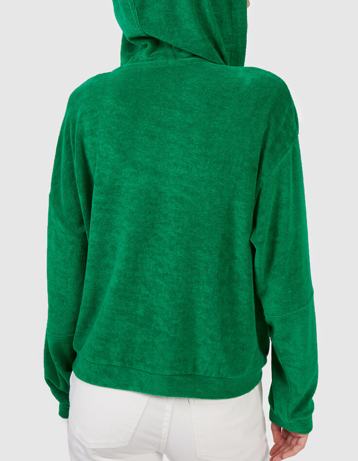 Cardigan vert prairie zipp&eacute; en &eacute;ponge I.Code-4