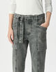 Graue Damen-Battlejeans mit 7/8-G&uuml;rtel S&eacute;l&egrave;ne-6