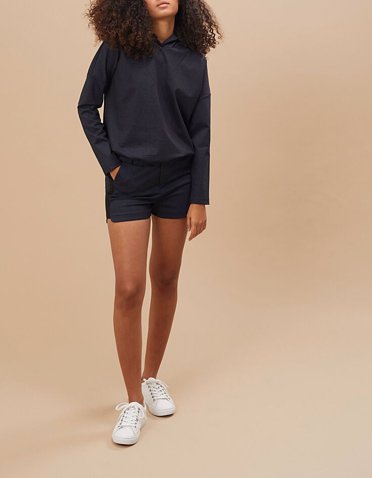 I.Code navy polka-dot print hoodie-5 I.Code navy polka-dot print hoodie-5
