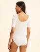 Cremeweißer Body aus Pointelle-Strick I.Code-5