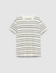 Wei&szlig;es Herren-T-Shirt mit schwarzem Streifendesign-6