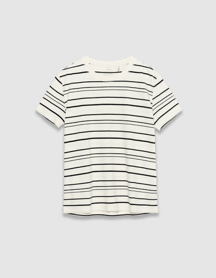 Wei&szlig;es Herren-T-Shirt mit schwarzem Streifendesign-6