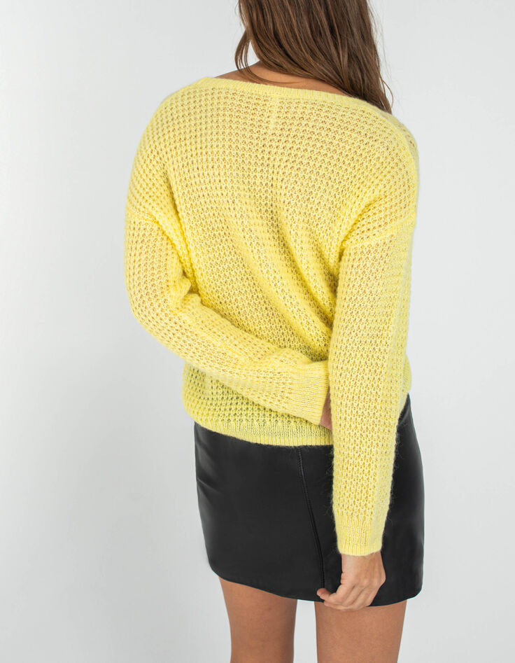 Cardigan jaune tricot fantaisie I.Code-3