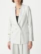 Graue paillettenbesetzte Anzugjacke f&uuml;r Damen mit Doppelreihern-2