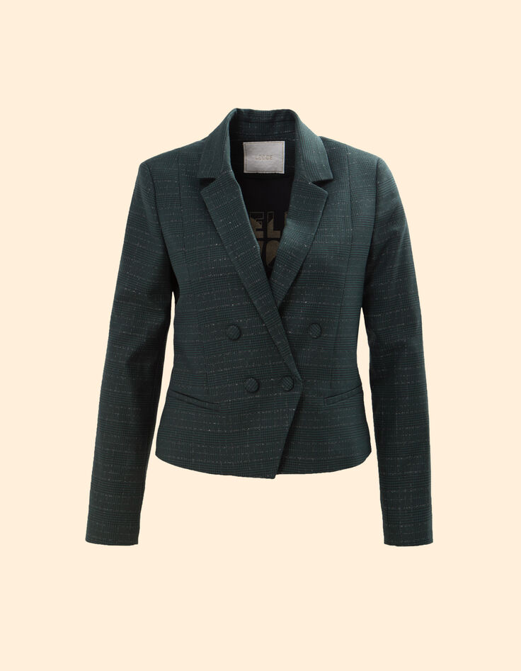 I.Code midnight green check  suit jacket-6