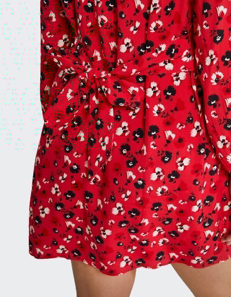 Vestido flash pink estampado floral rock I.Code-5 Vestido flash pink estampado floral rock I.Code-5