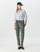 Graue Damen-Battlejeans mit 7/8-G&uuml;rtel S&eacute;l&egrave;ne-1