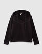 Sweat noir à capuche et décor strass noirs I.Code-1