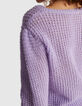 I.Code violet decorative knit cardigan-4