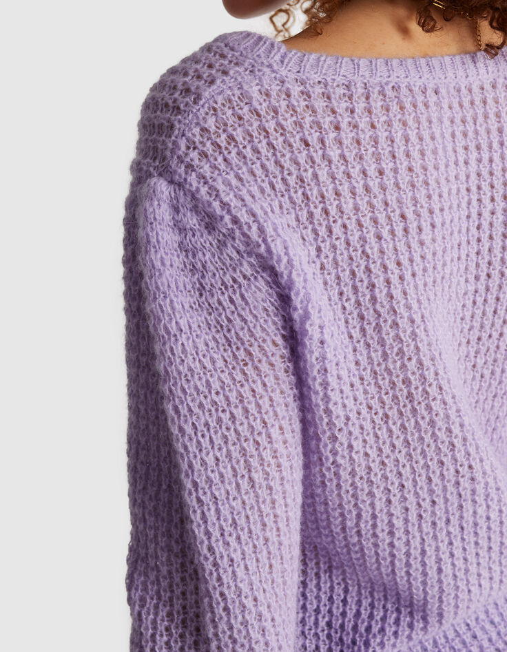 I.Code violet decorative knit cardigan-4