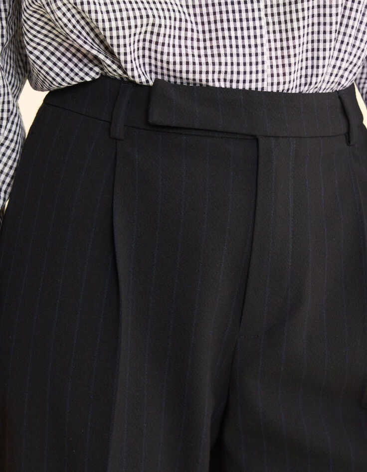 Pantalon de costume noir rayures tennis bleues I.Code-6