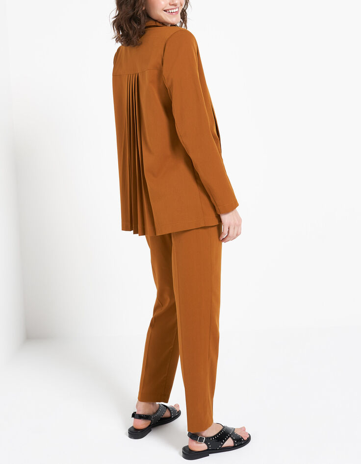 Veste de costume camel à dos plissé I.Code-1