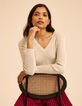 Gold lurex rib knit sweater I.Code-1