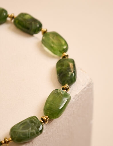 Grünes Perlenhalsband I.Code