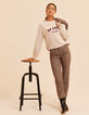 Pantalon de tailleur beige motif pied-de-puce I.Code-1
