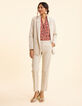 Top rojo flores mangas plisadas I.Code-3