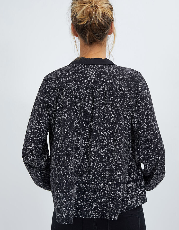 Top negro lunares cuello camisero I.Code-2