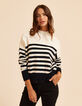 I.Code ecru sailor sweater with black stripes-3