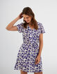 Weißes Kleid mit Anemonen-Print I.Code-2