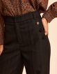 Zwarte geklede wideleg broek strepenmotief CORALINE I.Code-2